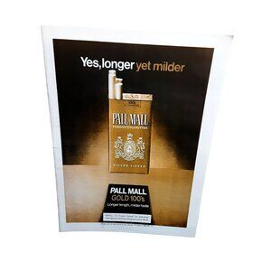 1973 Pall Mall Gold 100s Cigarettes Vintage Tobacco Print Ad